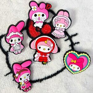New 6 piece My Melody Shoe Charms for Crocs
